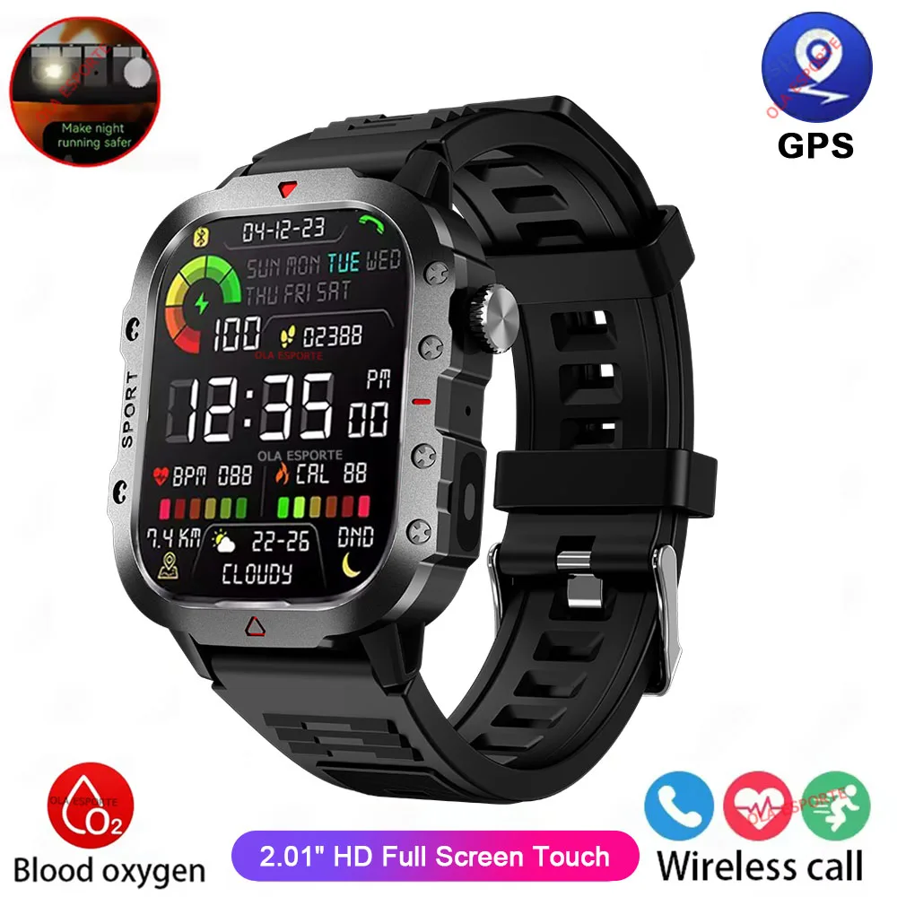 Smartwatch Militar com Lanterna LED, Bluetooth e muito mais!!! - Imagem 7