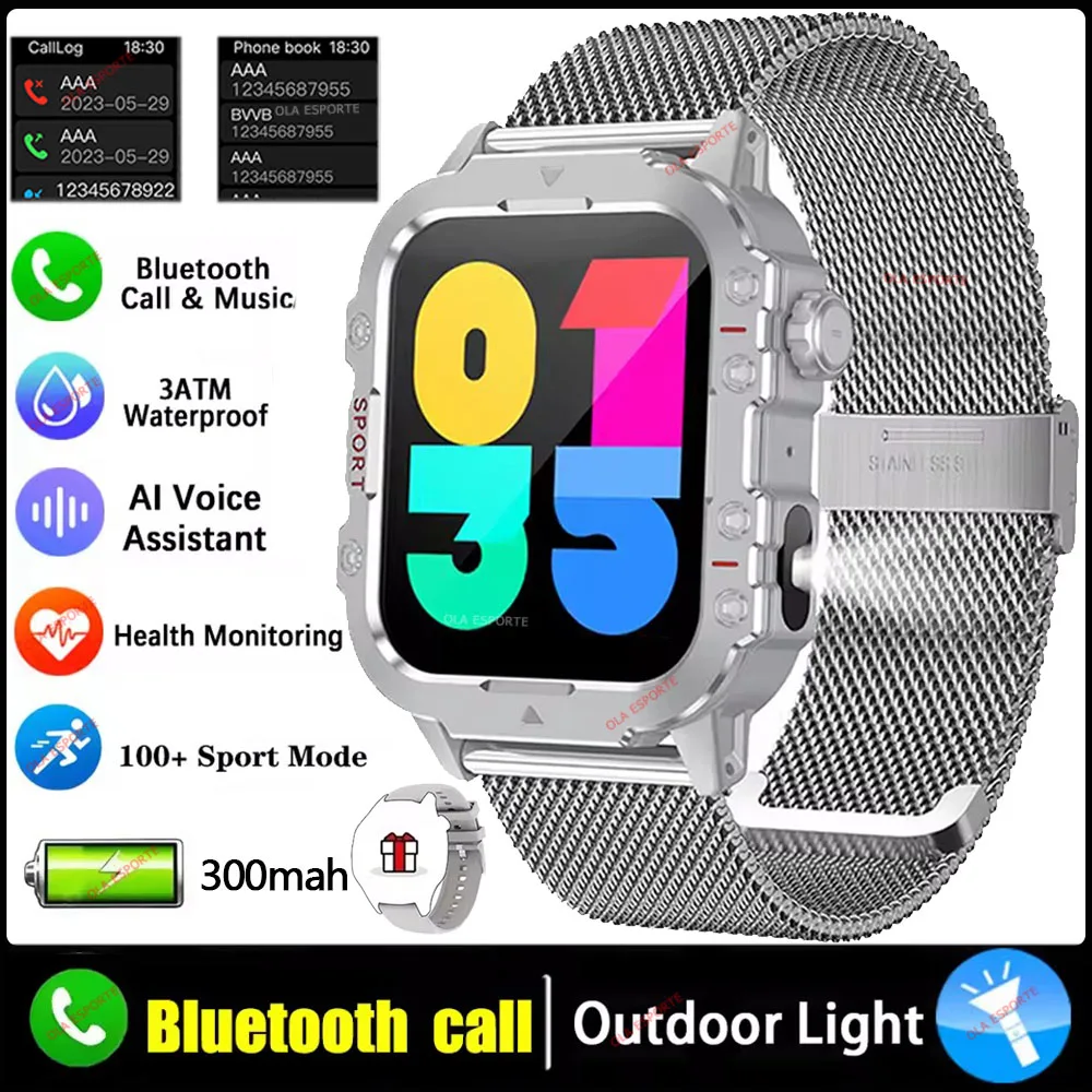 Smartwatch Militar com Lanterna LED, Bluetooth e muito mais!!! - Imagem 4