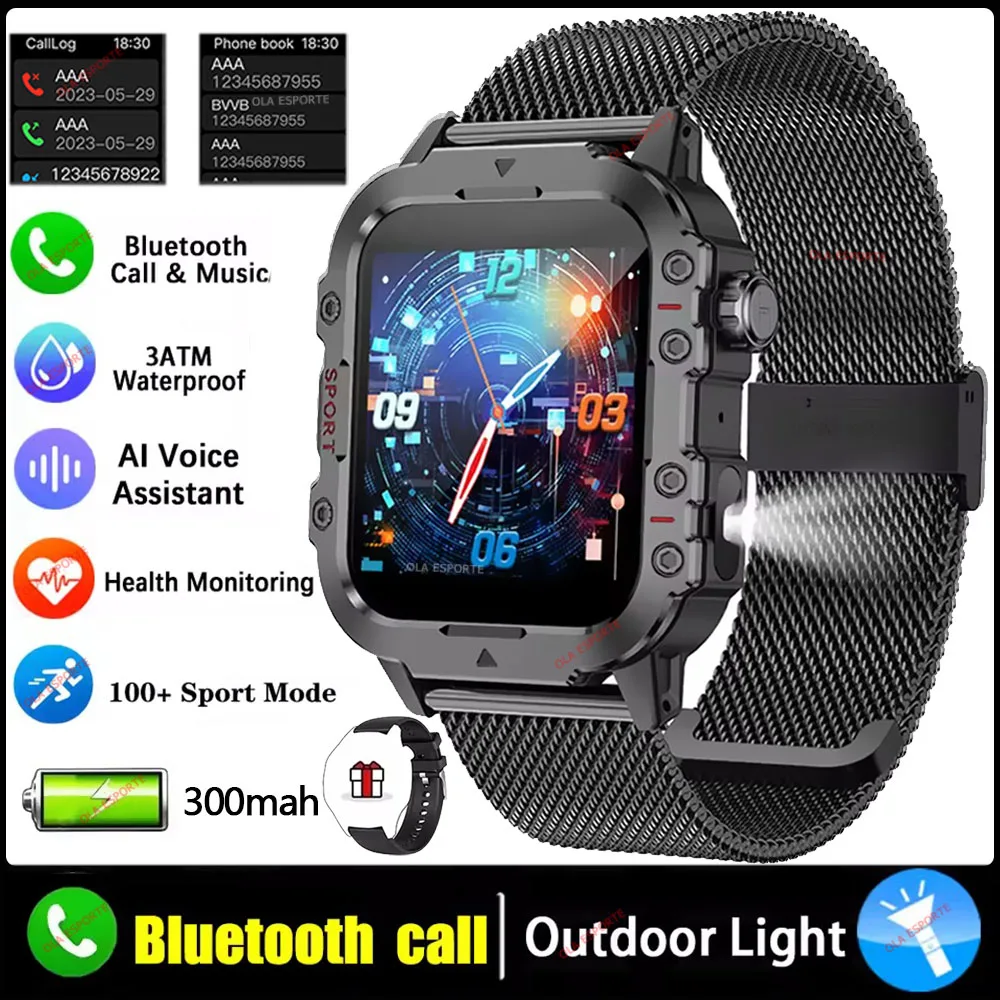 Smartwatch Militar com Lanterna LED, Bluetooth e muito mais!!! - Imagem 5
