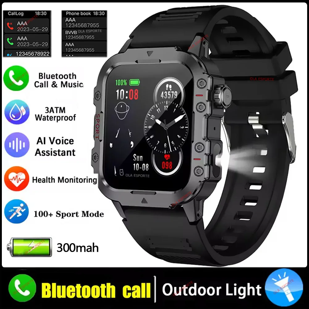 Smartwatch Militar com Lanterna LED, Bluetooth e muito mais!!! - Imagem 3