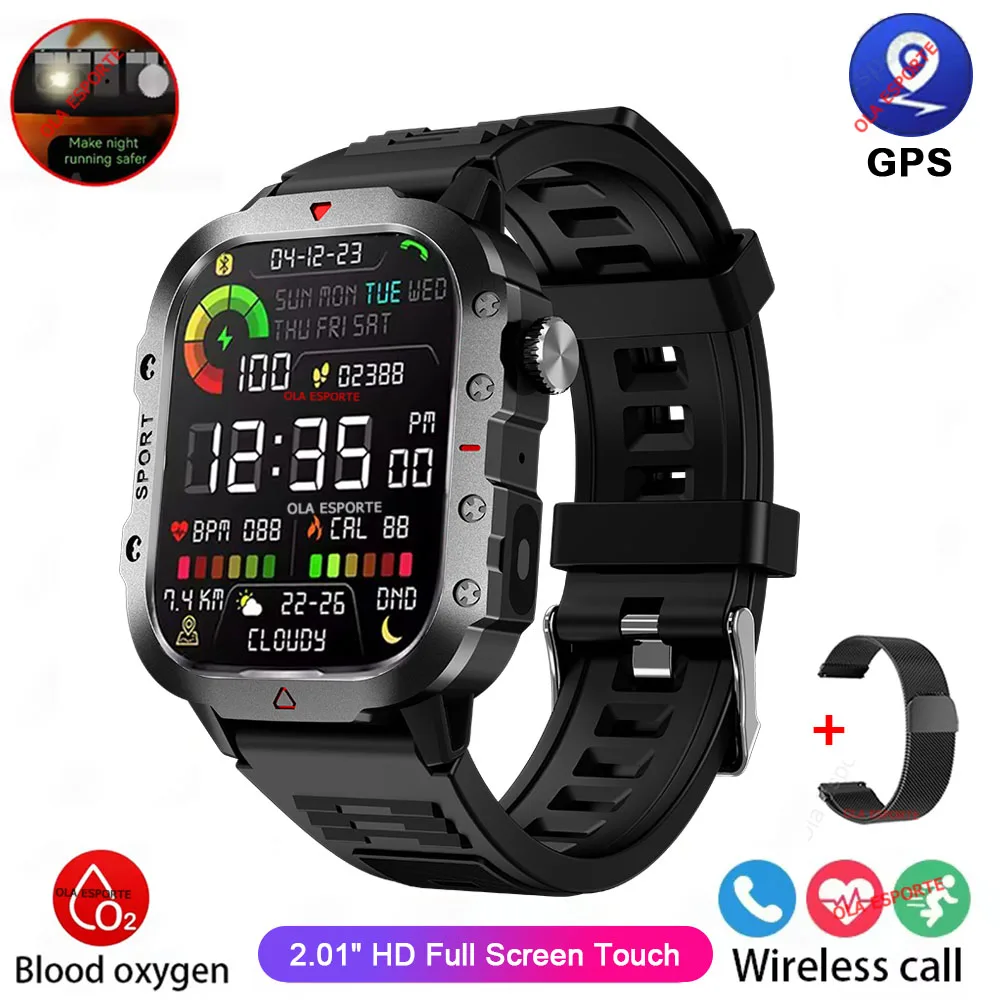 Smartwatch Militar com Lanterna LED, Bluetooth e muito mais!!! - Imagem 8