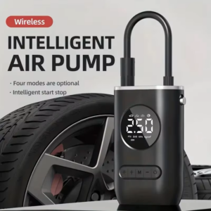 Mini Bomba de Ar Portátil Elétrica para Pneus de Carro/Moto/Bike - Visor Digital/Sem Fio
