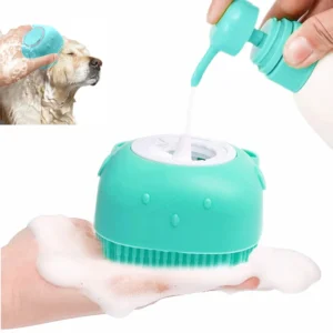 Escova massageadora de silicone para banhos em Pets